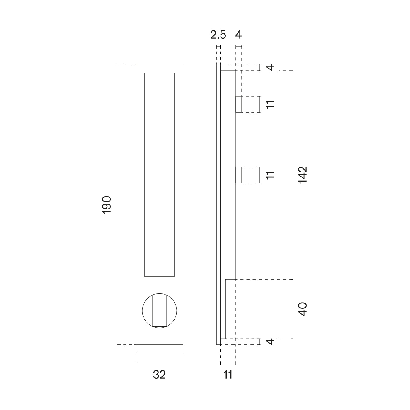 Schiebetürgriff PAM WC LOCK Türgriffe