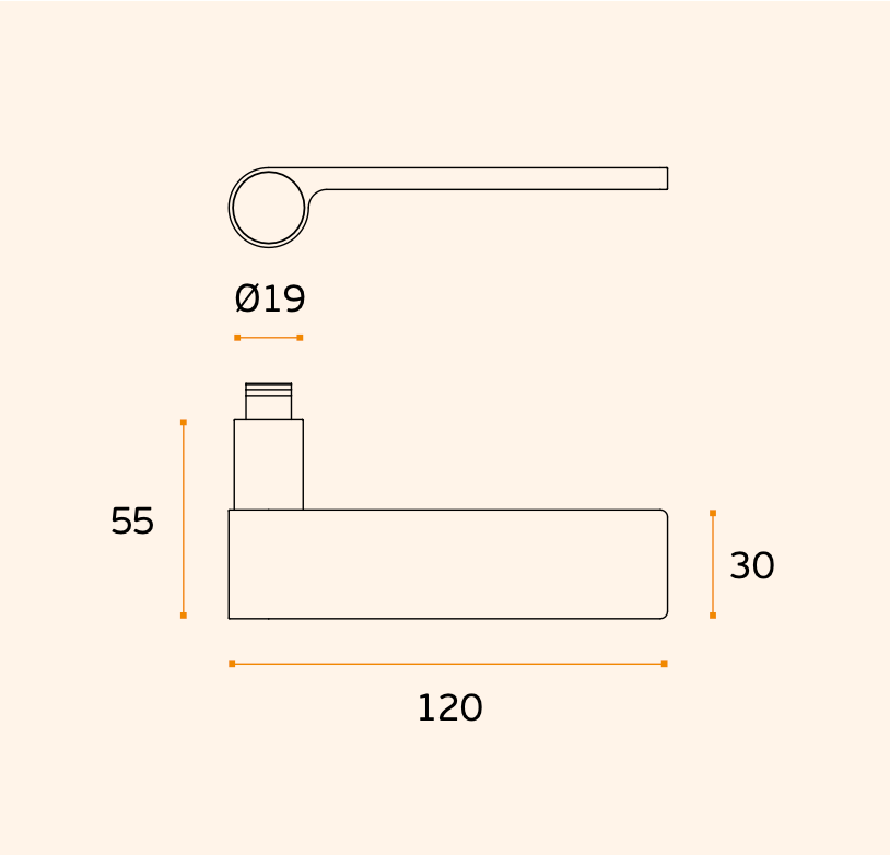 Türgriff OUTLINE SCHWARZ MATT Türgriffe   