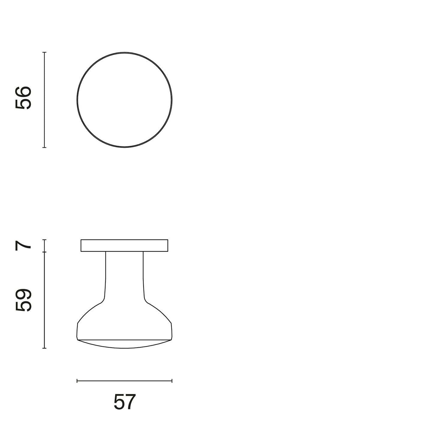 Türknauf KNOB ORTICA R 7S Türknäufe   